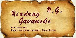 Miodrag Gavanski vizit kartica